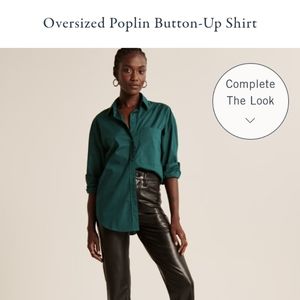 Abercrombie & Fitch Oversized Poplin Button-Up Shirt